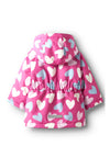 Name It Mini Girl Maxi Hearts Hooded Coat, Pink