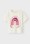 Name It Mini Girl Betria Short Sleeve Tee, Sea Salt