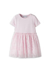 Name It Mini Girl Floral Tulle Short Sleeve Dress, Pink
