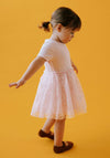 Name It Mini Girl Floral Tulle Short Sleeve Dress, Pink