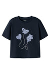 Name It Mini Girl Vilinse Balloon Short Sleeve Tee, Navy