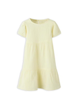 Name It Mini Girl Jasmin Short Sleeve Dress, Yellow