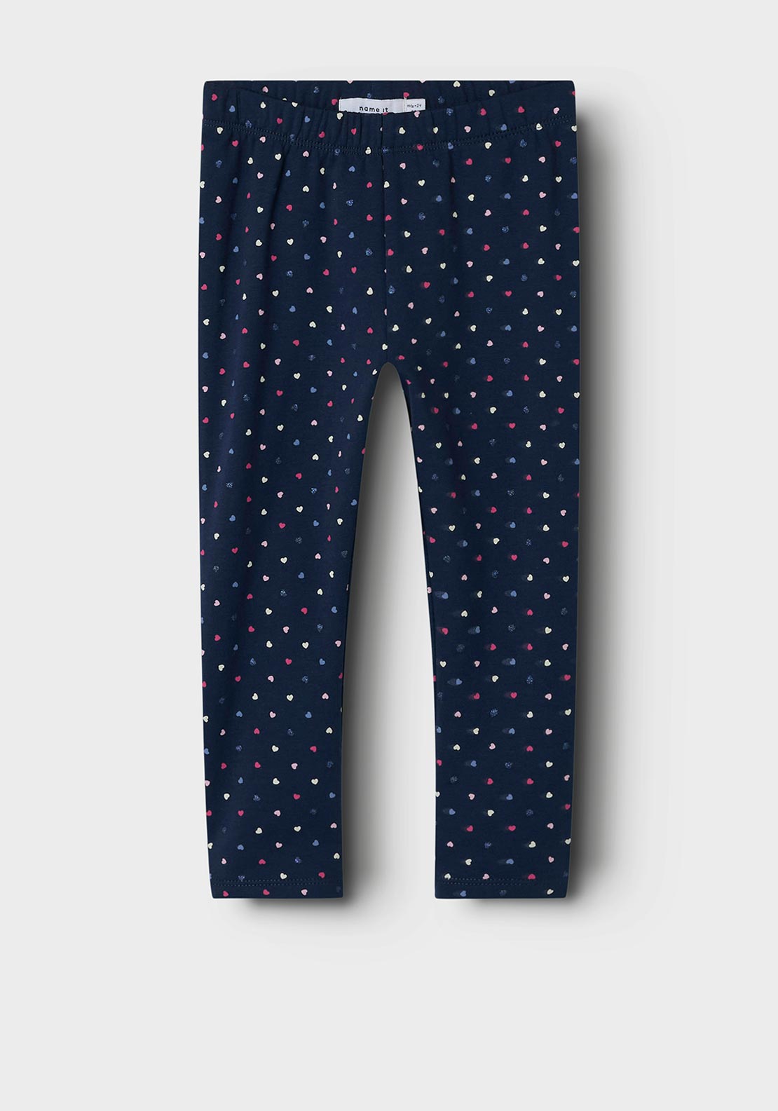 Name It Mini Girl Ena Heart Leggings, Navy