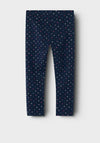 Name It Mini Girl Ena Heart Leggings, Navy
