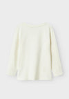 Name It Mini Girl Abelle Long Sleeve Top, White