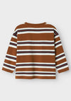 Name It Mini Boy Moskar Long Sleeve Stripe Top, Tan