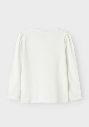 Name It Mini Girl Netta Cupcake Long Sleeve Top, White