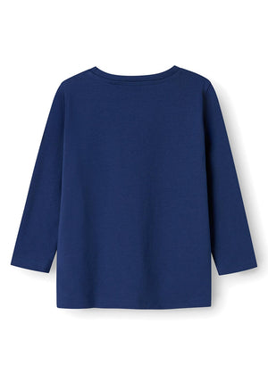 Name It Mini Girl Nicola Long Sleeve Cupcake Top, Navy