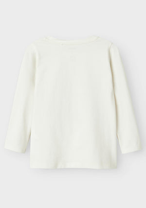 Name It Mini Girl Nicola Long Sleeve Cupcake Top, Cream