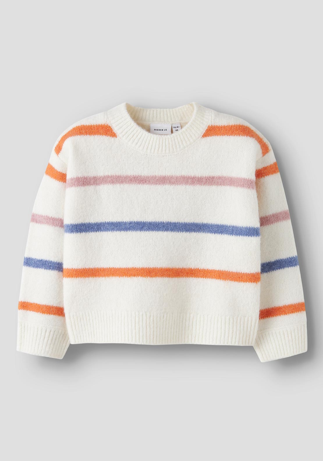 Name It Mini Girl Olenska Long Sleeve Knit Jumper, White