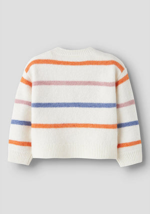Name It Mini Girl Olenska Long Sleeve Knit Jumper, White