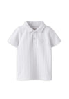 Name It Mini Boy Fen Short Sleeve Polo, White