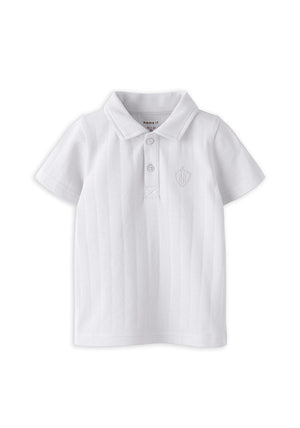 Name It Mini Boy Fen Short Sleeve Polo, White
