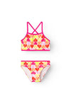 Name It Kid Girl Zimone Heart Bikini Set, Pink Yarrow