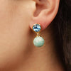 Dyrberg/Kern Naomi Earrings, Aqua & Gold
