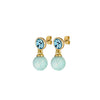 Dyrberg/Kern Naomi Earrings, Aqua & Gold