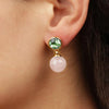 Dyrberg/Kern Naomi Earrings, Light Green & Gold