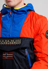 Napapijri Rainforest Windbreaker Jacket, Black & Orange Multi - McElhinneys