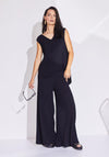 Naya Pleated V Neck Sleeveless Top, Black