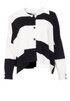 Naya Colour Block Knit Cardigan, Black & White