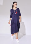 Naya Cotton Parachute Pocket Midi Dress, Navy