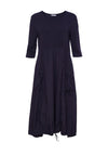 Naya Cotton Parachute Pocket Midi Dress, Navy