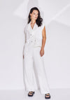 Naya Side Zip Wide Leg Trouser, White