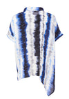Naya Watercolour Printed Dip Hem Shirt, Navy