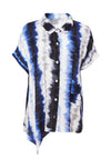 Naya Watercolour Printed Dip Hem Shirt, Navy