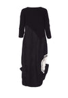 Naya A Line Circle Placement Print Midi Dress, Black