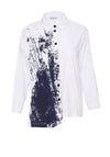 Naya Splash Print Shirt, White & Navy