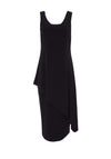 Naya Layered Sleeveless Shift Dress, Black