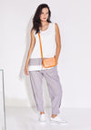 Naya Longline Panel Tank Top, Cream & Mink
