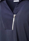 Naya Jersey Zip Detail Top, Navy