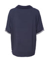 Naya Jersey Zip Detail Top, Navy