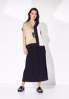 Naya V-Neck Colour Block Top, Pebble