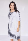 Naya Curve Placement Print Knee Length Dress, Grey