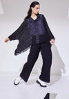 Naya Taffeta Collar Crinkled Shirt, Black