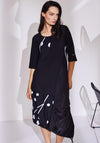 Naya Taffeta Detail Spot Print Midi Dress, Black & White