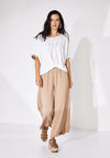 Naya Elastic Waist Wide Leg Trouser, Tan