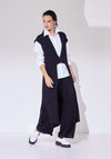 Naya Cut Away Front Waistcoat, Black