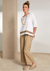 Naya Elasticated Wide Leg Trousers, Beige