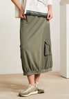 Naya Drawstring Waist Cargo Skirt, Khaki Green