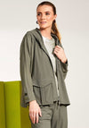 Naya Hooded Pocket Detail Jacket, Khaki Green