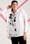 Naya Printed Oversized Shirt, White