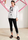 Naya Printed Oversized Shirt, White