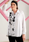 Naya Printed Oversized Shirt, White