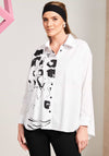 Naya Printed Oversized Shirt, White