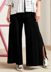 Naya Side Slit Wide Leg Trousers, Black