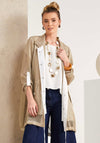 Naya Mesh Long Line Jacket, Beige and White